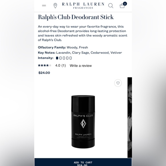 RALPH’S CLUB by RALPH LAUREN 2.6 OZ DEODORANT STICK-BRAND NEW, SEALED,NEVER USED - Picture 4 of 4